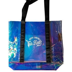Iridescent North Carolina Tar Heels Tote Bag with Black Straps